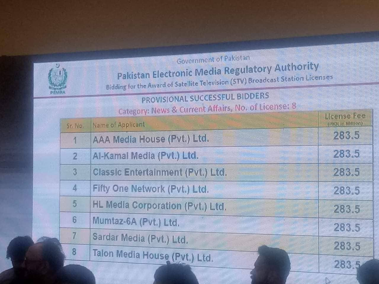 PEMRA New License Bidding